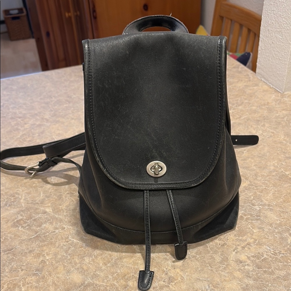 Black Leather Backpack